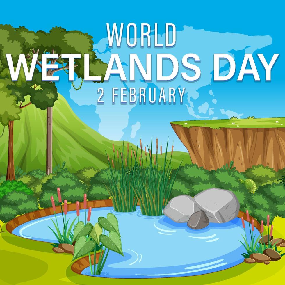 World Wetlands Day affischdesign vektor