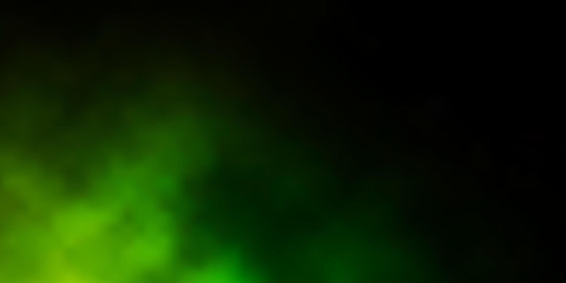 dunkelgrüner, gelber Vektorhintergrund mit Cumulus. vektor