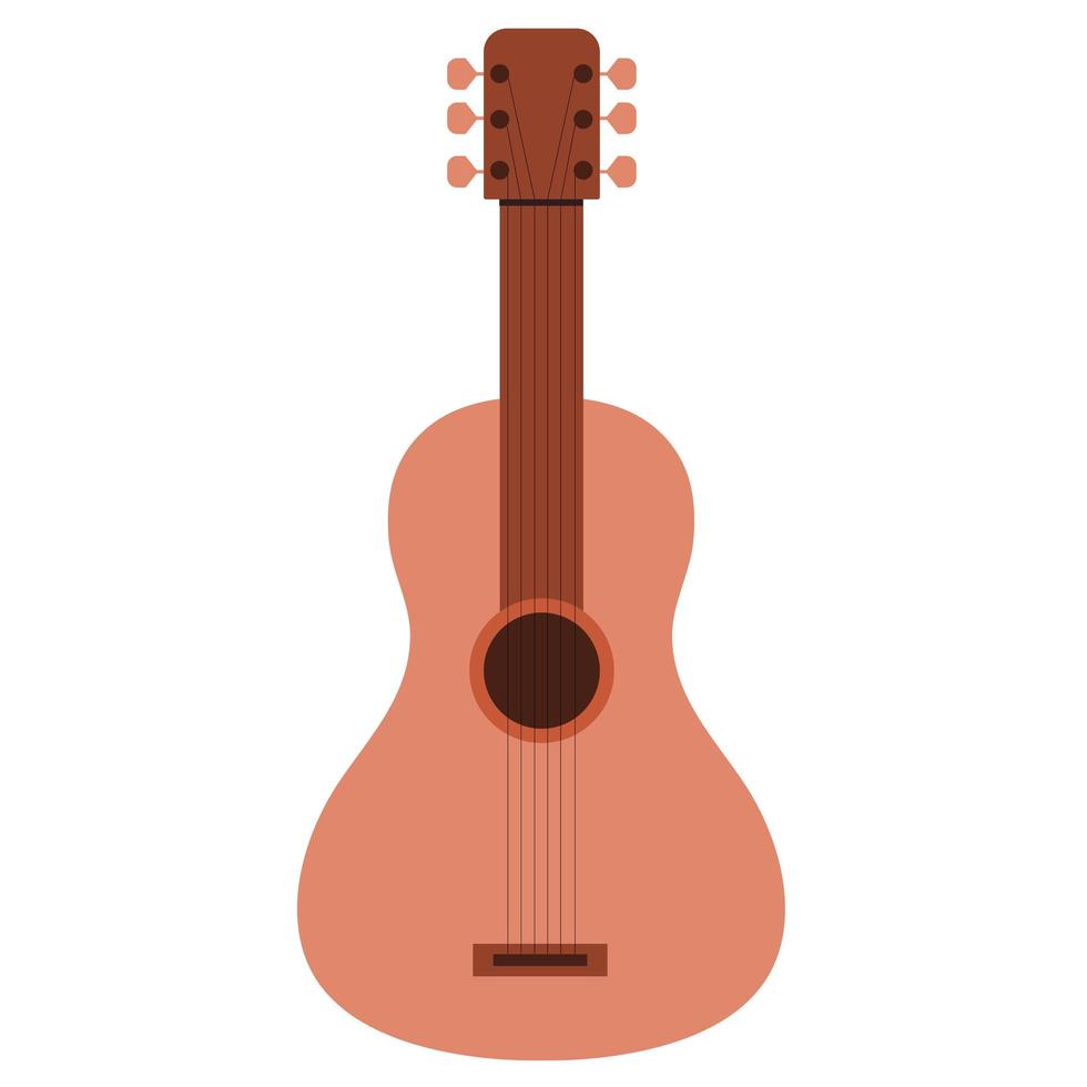 klassisk trägitarr eller ukulele i pastellfärger. vektor illustration av musikinstrument
