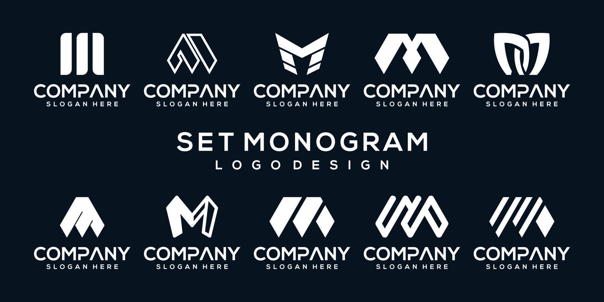 set sammlung monogramm brief logo vorlage vektor