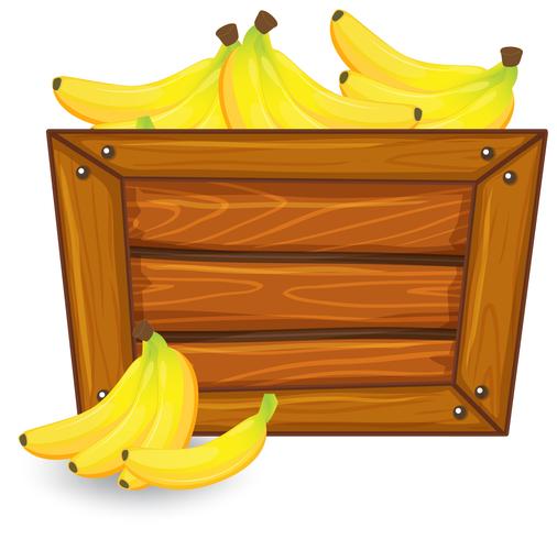 Banan på träbanderoll vektor