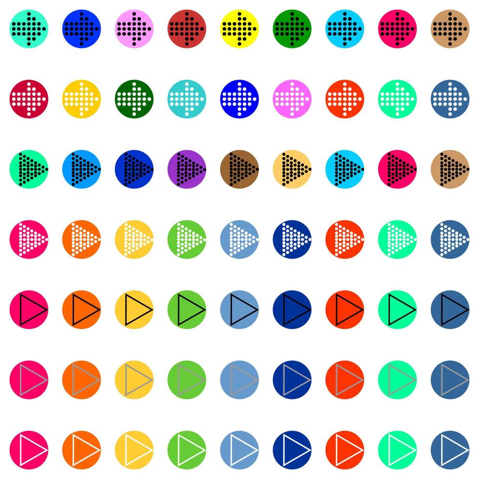 Pfeile in runder unterschiedlicher Farbe vektor