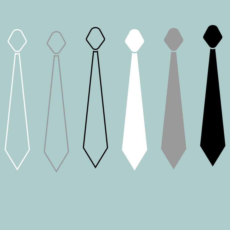 krawatten- oder krawattenpfad und flache stilikone. vektor