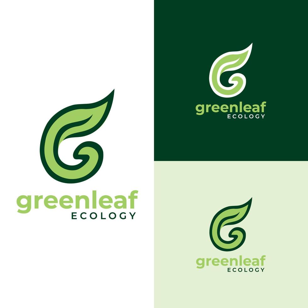 eco bokstav märke g logotyp blad vektor mall greenleaf ekologi