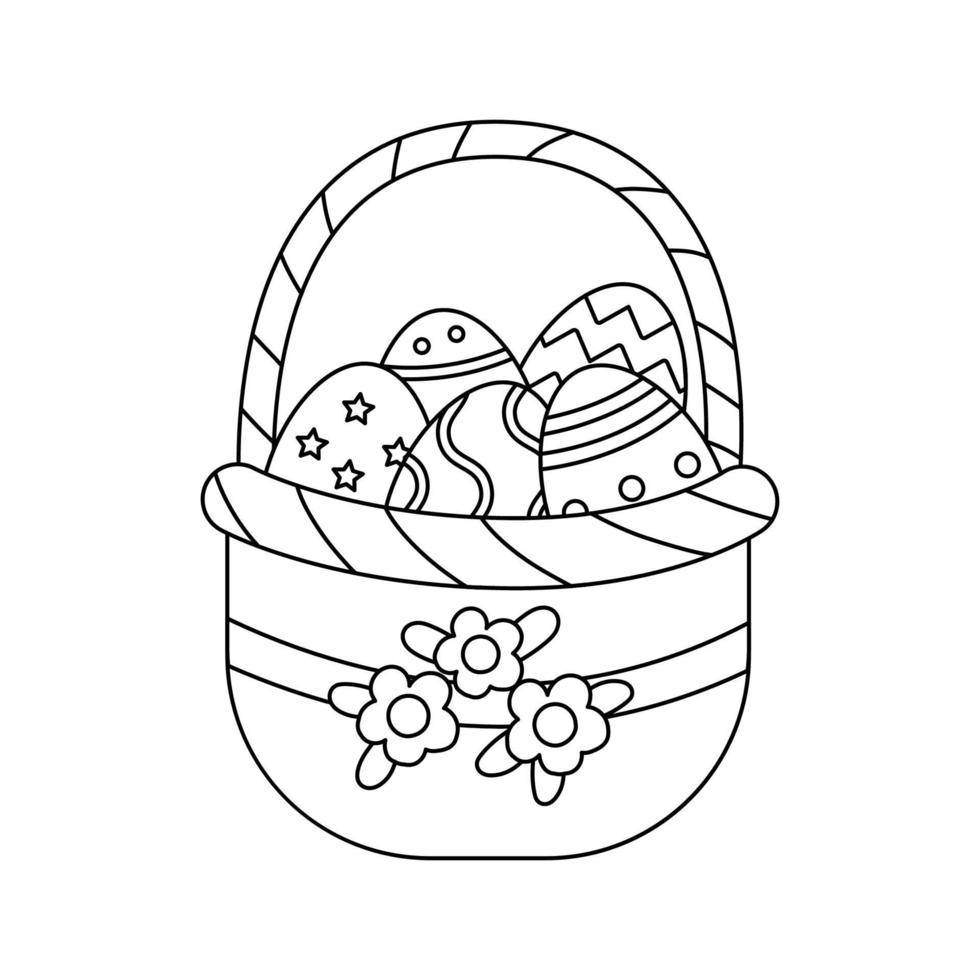 vektor illustration av påsk korg i tecknad stil isolerade.