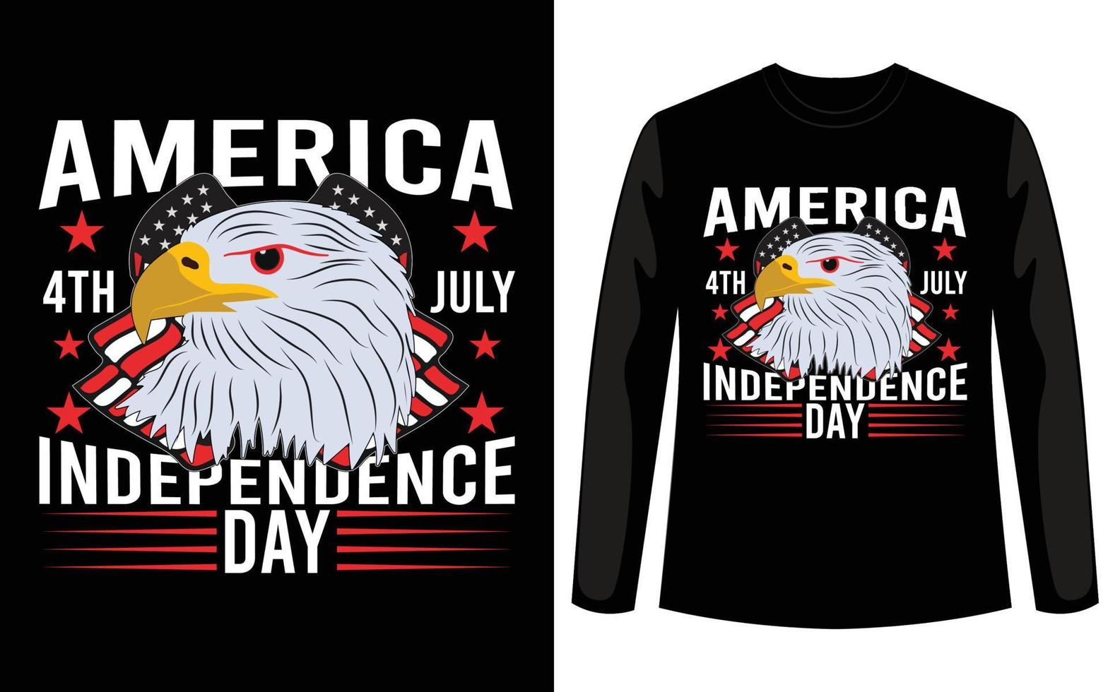 der Logo Independence Eagle Day am 4. Juli für Tattoo- oder T-Shirt-Design oder Outwear. niedlicher druck unabhängigkeitsadlertag am 4. juli stilhintergrund. Illustrationsvektor. usa unabhängiger tag t-shirt design. vektor