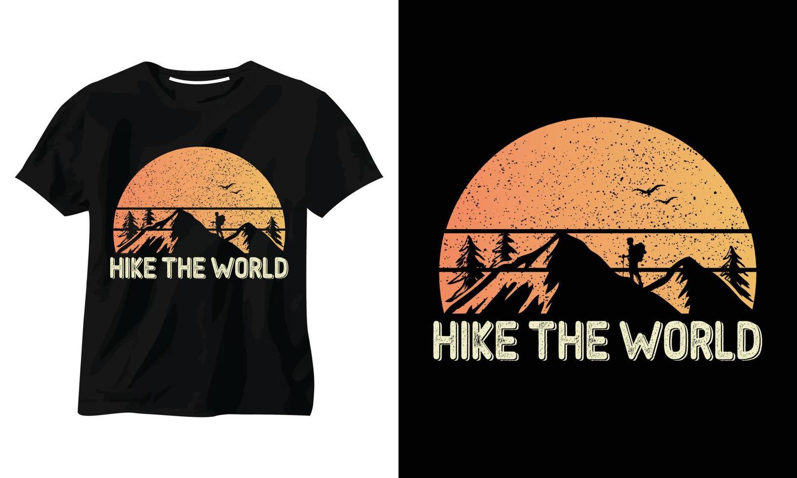 Wandern Sie um die Welt T-Shirt-Design vektor