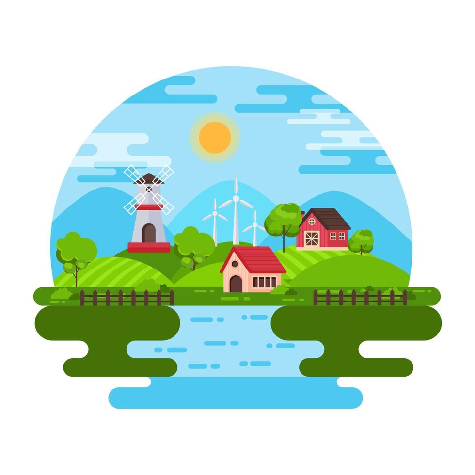 Eine Premium-Flat-Illustration von Cottage steht zur Verfügung vektor