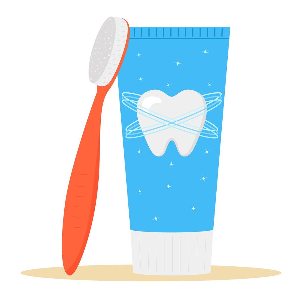 Zahnbürste mit Zahnpasta auf weißem Hintergrund. zahnärztliche Werkzeuge vektor