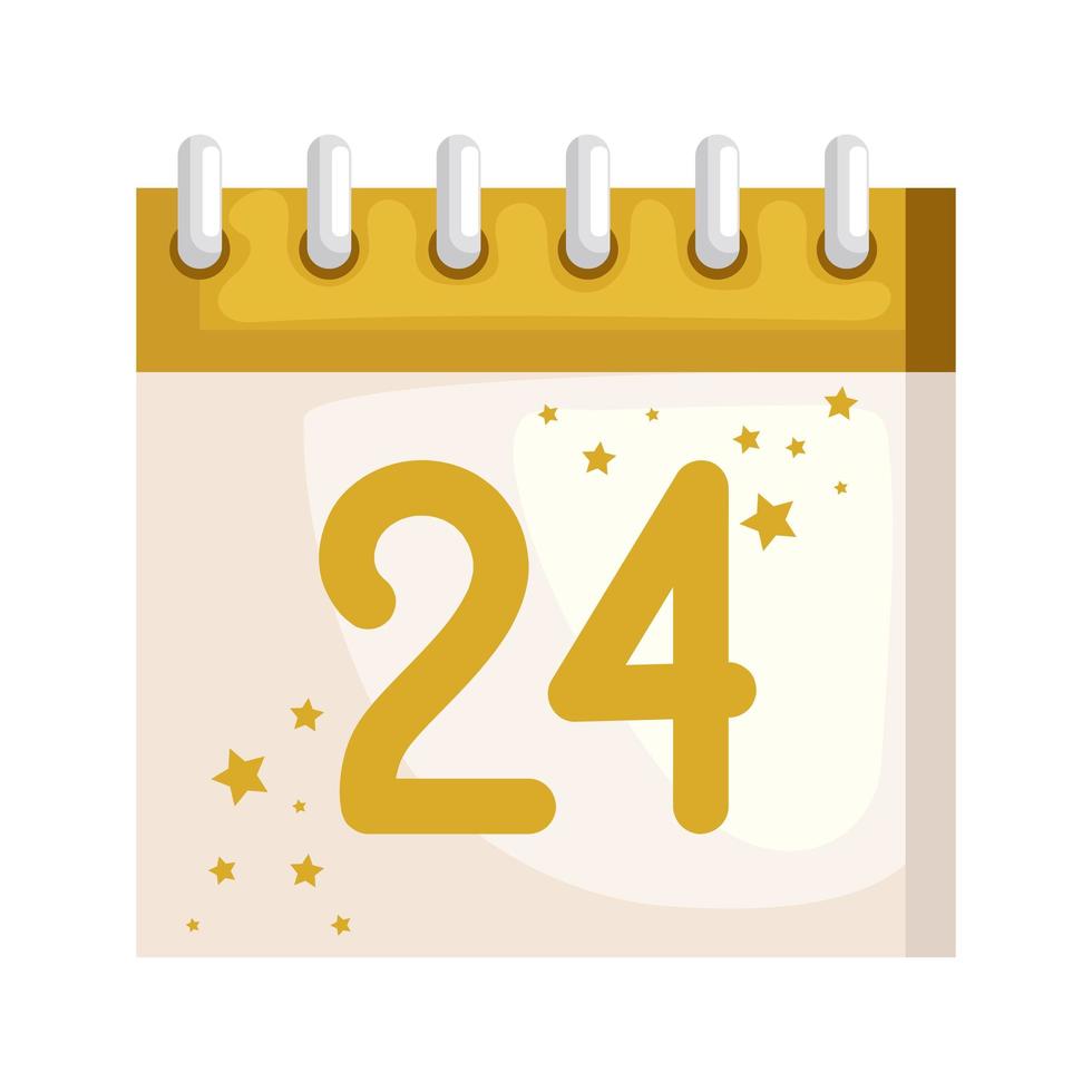 Kalender mit goldenem 24 vektor