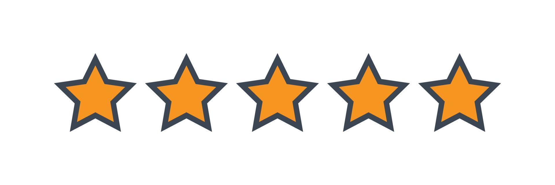 Fünf-Sterne-Kunden-Produktbewertungsbewertung vektor