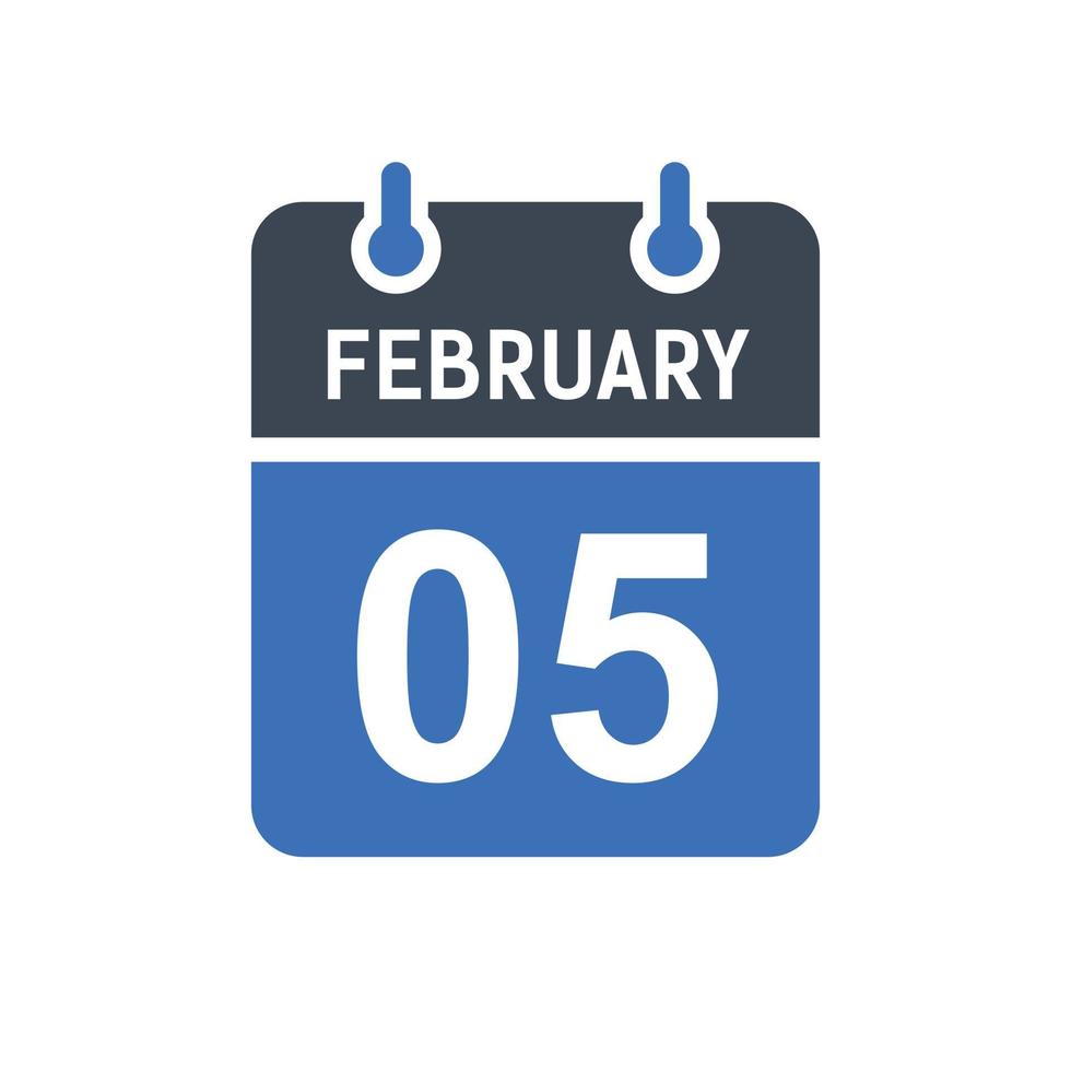 5. Februar Kalenderdatum Symbol vektor