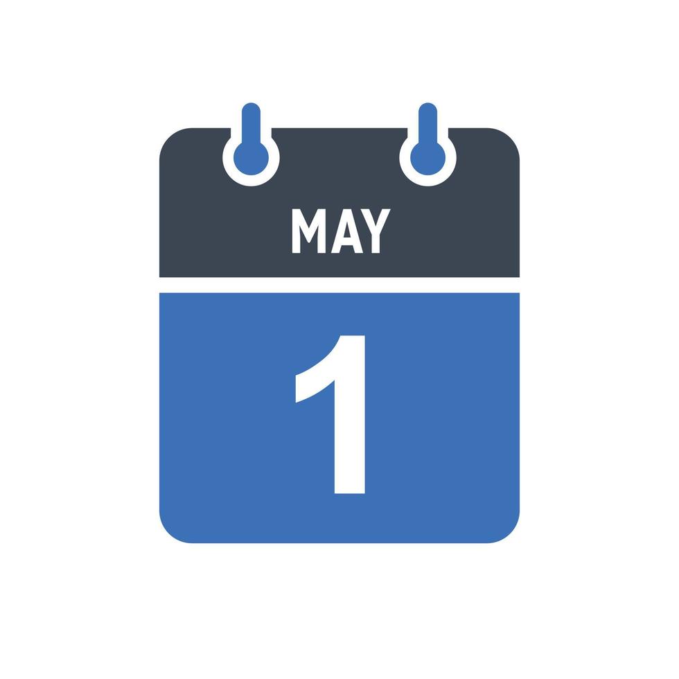 1 maj kalenderdatumikon vektor