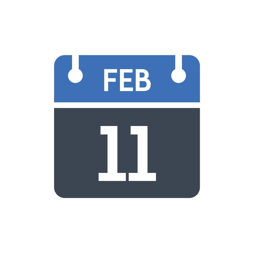 11 februari kalenderdatumikon vektor