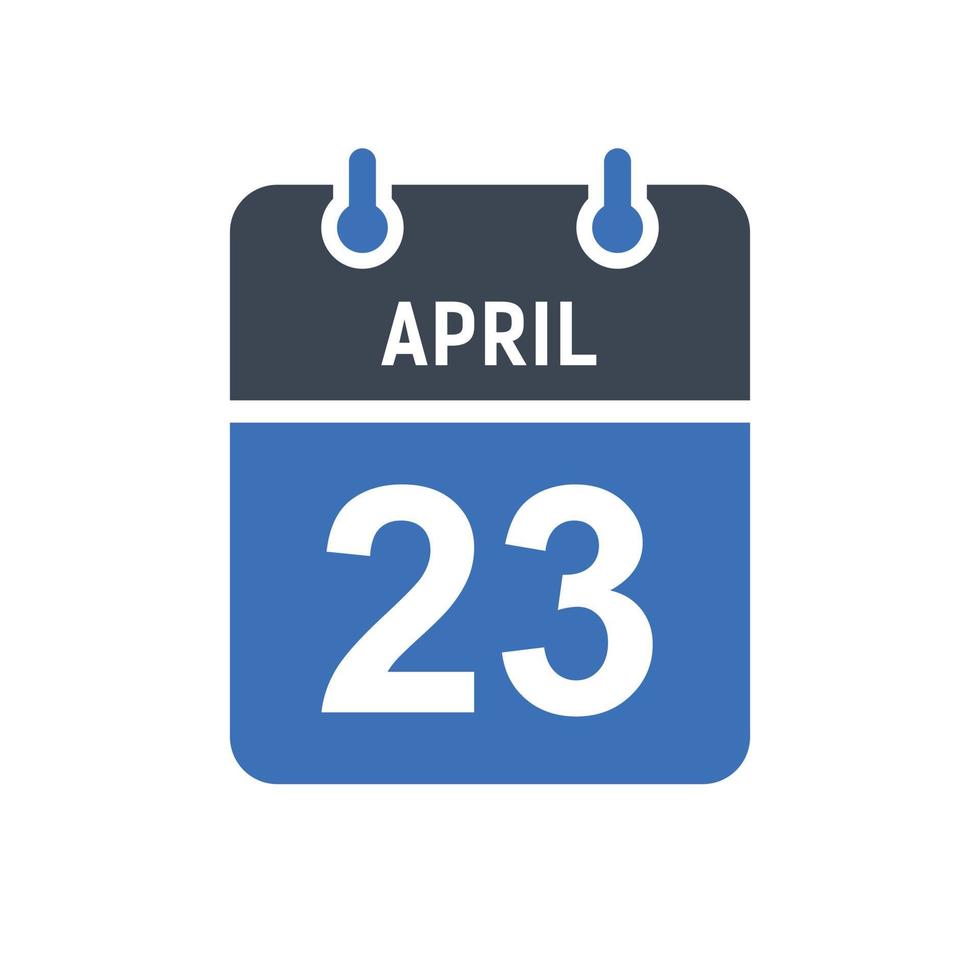 23 april kalenderdatum ikon vektor