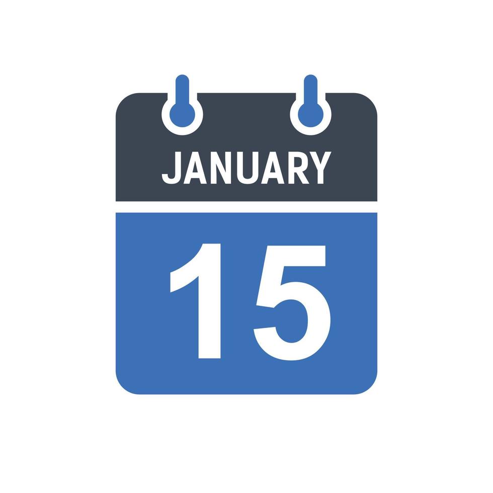 15 januari kalender datumikon vektor