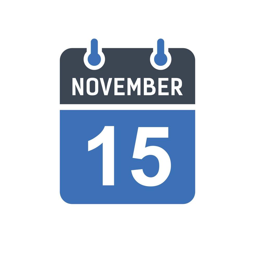 Kalenderdatumssymbol vom 15. November vektor