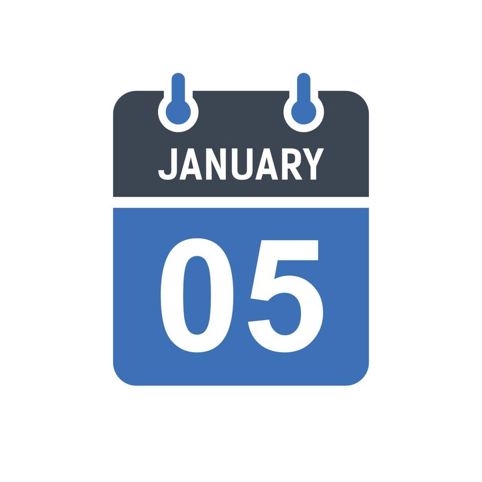 Kalenderdatumssymbol vom 5. Januar vektor