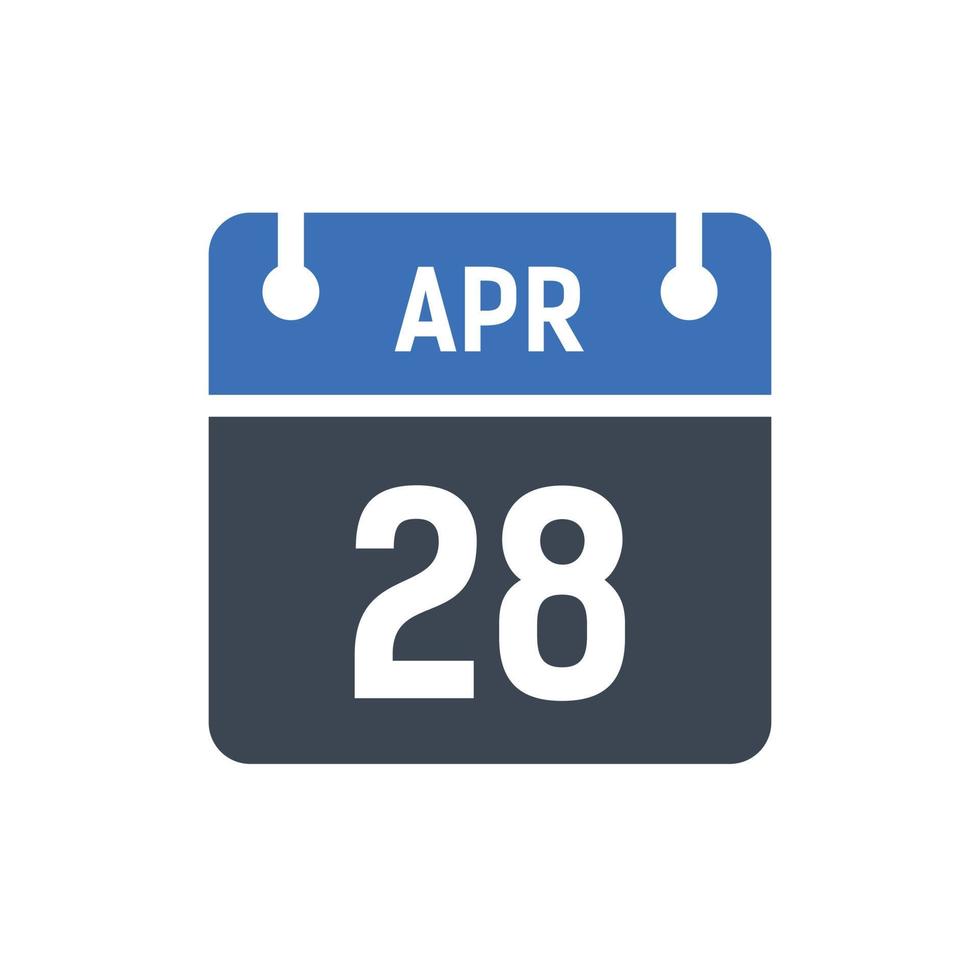28. april Kalenderdatum Symbol vektor