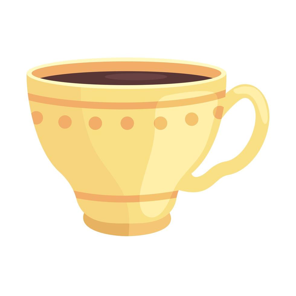 kaffe i gul kopp vektor