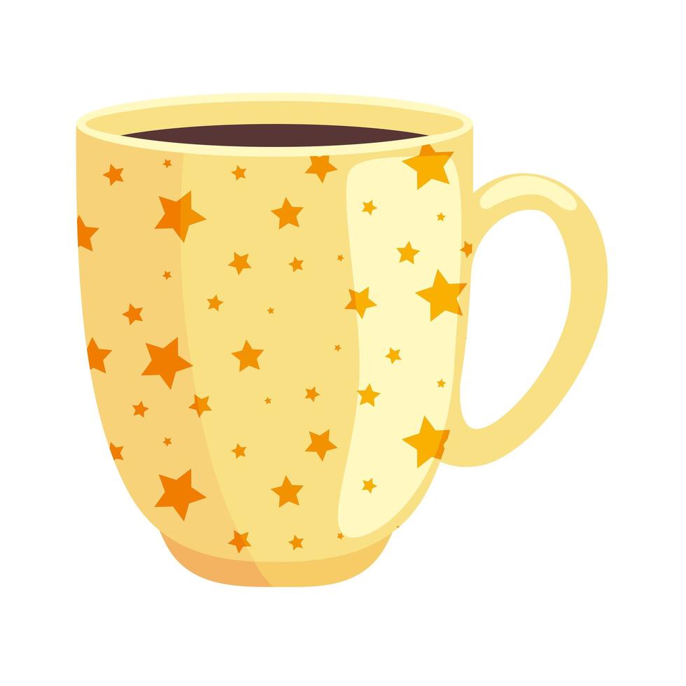 kaffe i kopp med stjärnor vektor