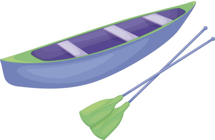Blå och grön kanot vektor