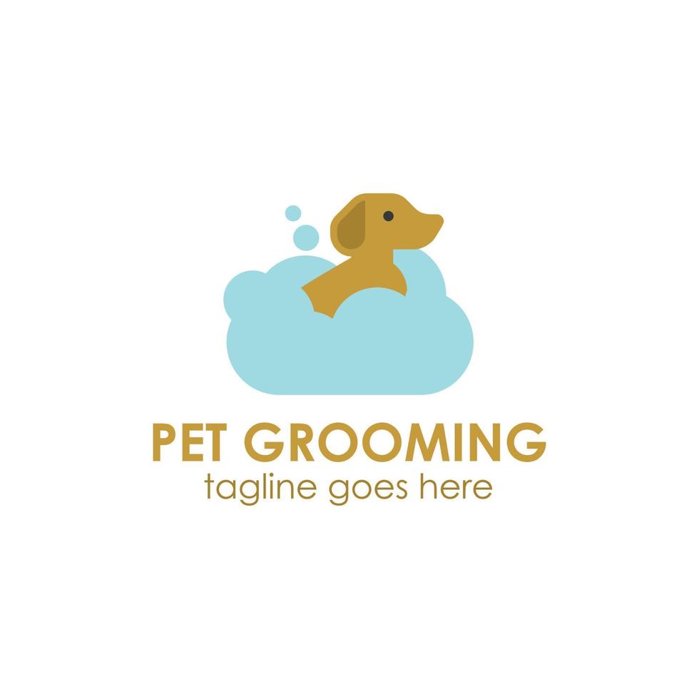 husdjur grooming logotyp formgivningsmall vektor