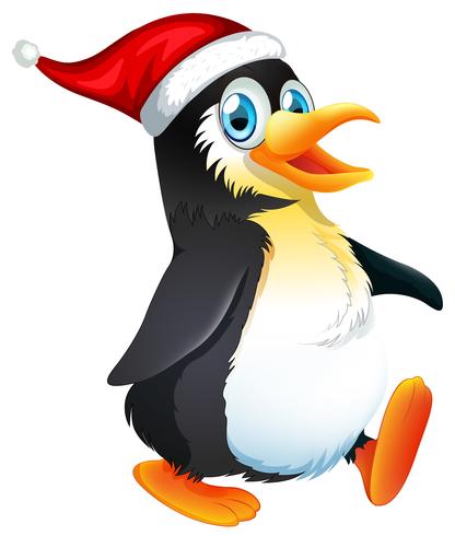 Ein Pinguincharakter auf weißem Hintergrund vektor