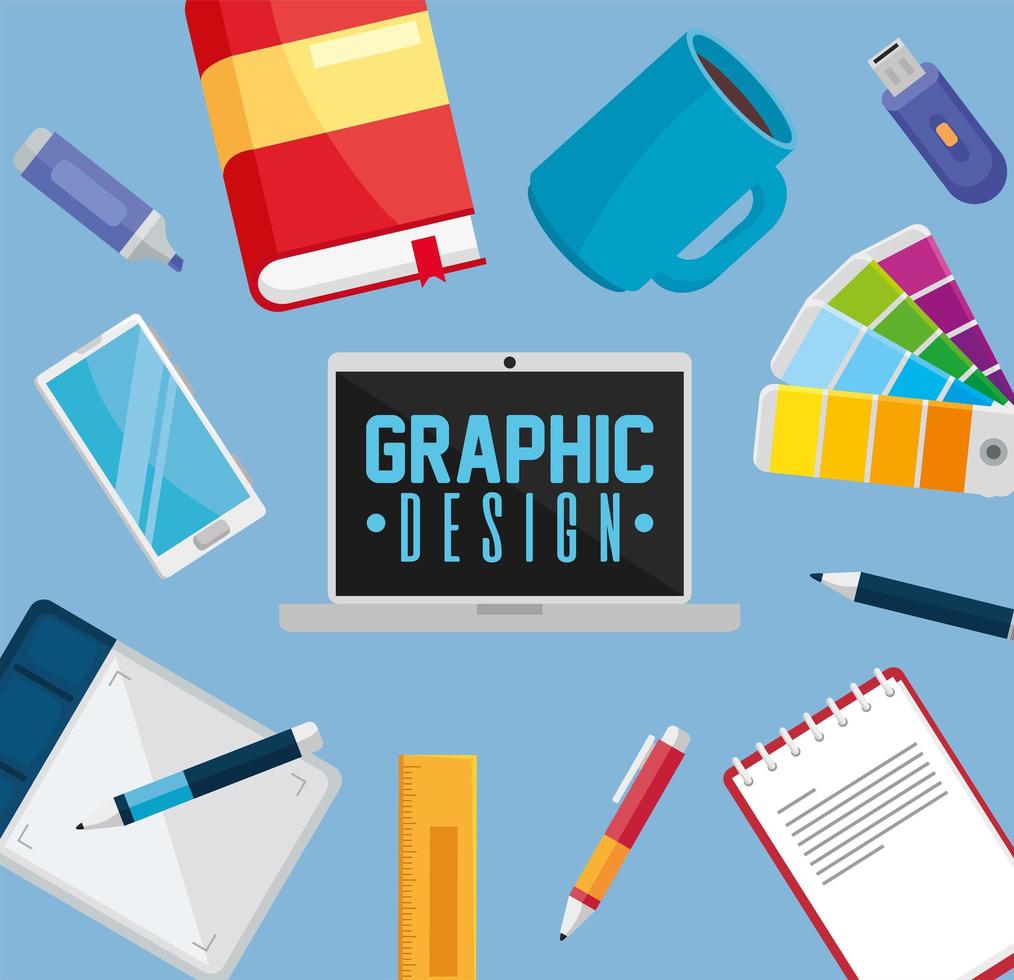 grafisk design i laptop vektor