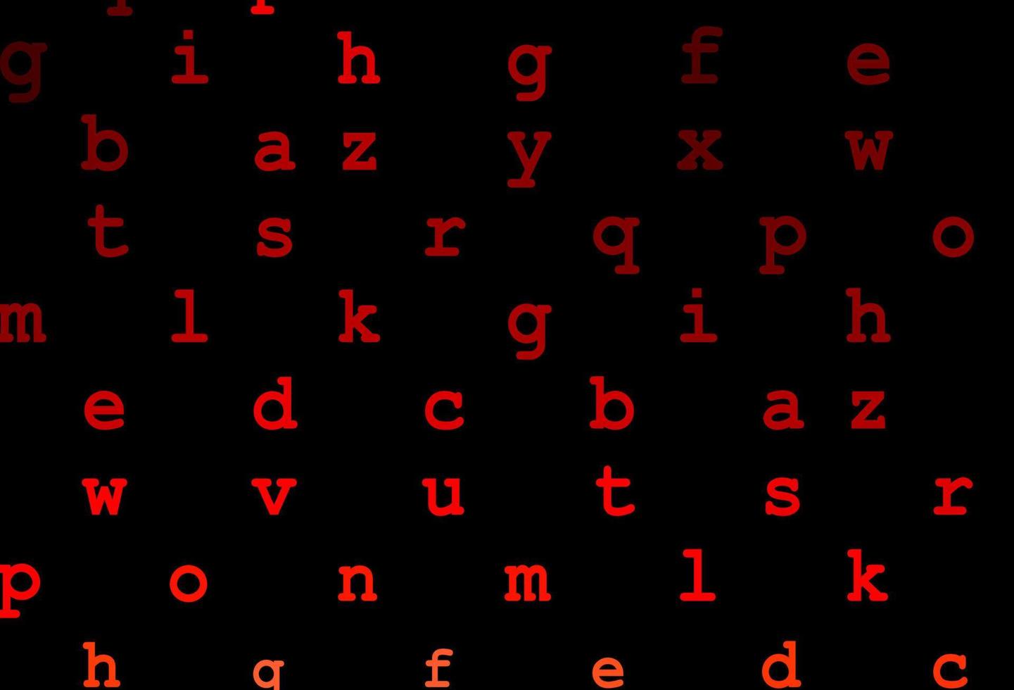 mörk röd vektor layout med latinska alfabetet.
