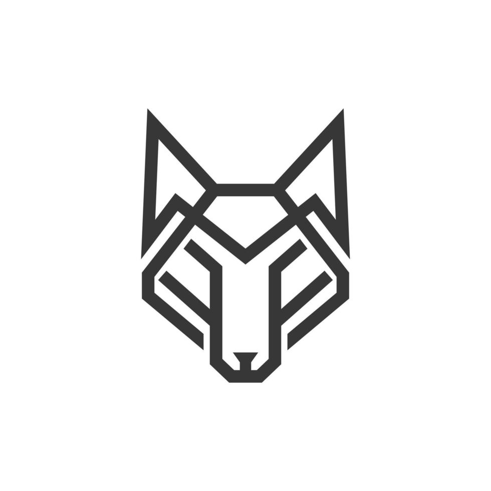 wolf line art geometrisk logotypdesign vektor