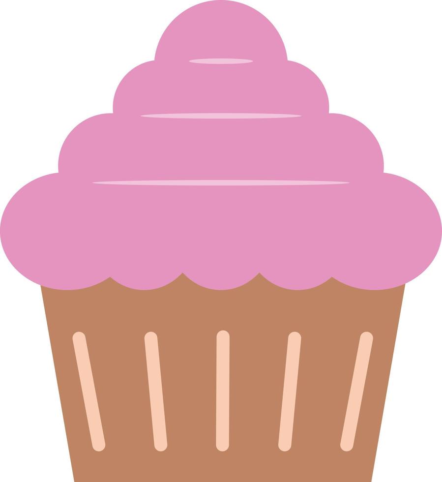 enkel cupcake ikon illustration design. söt läcker tårta platt vektorelement. vektor