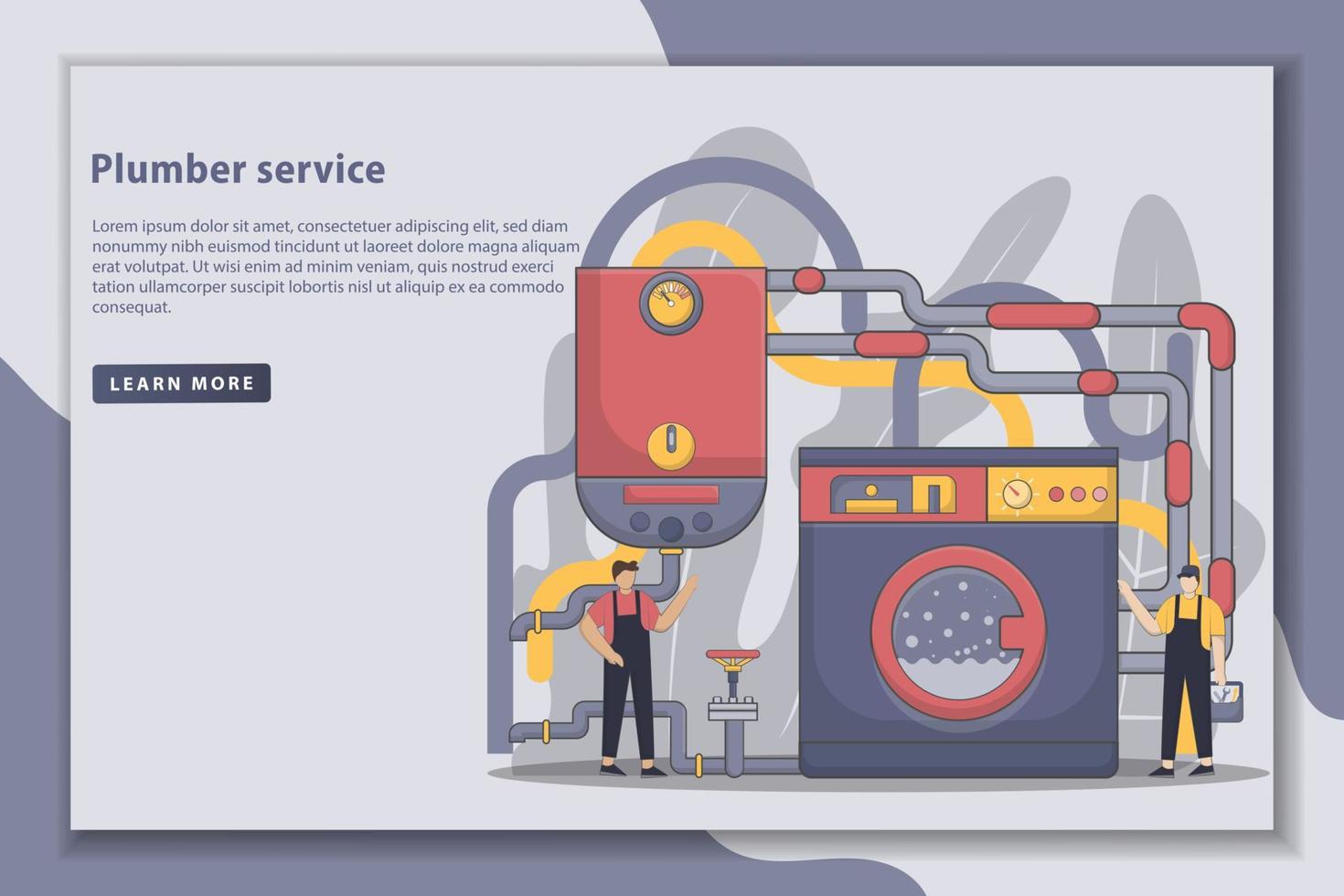 illustration klempner-service-landing-page-konzept vektor