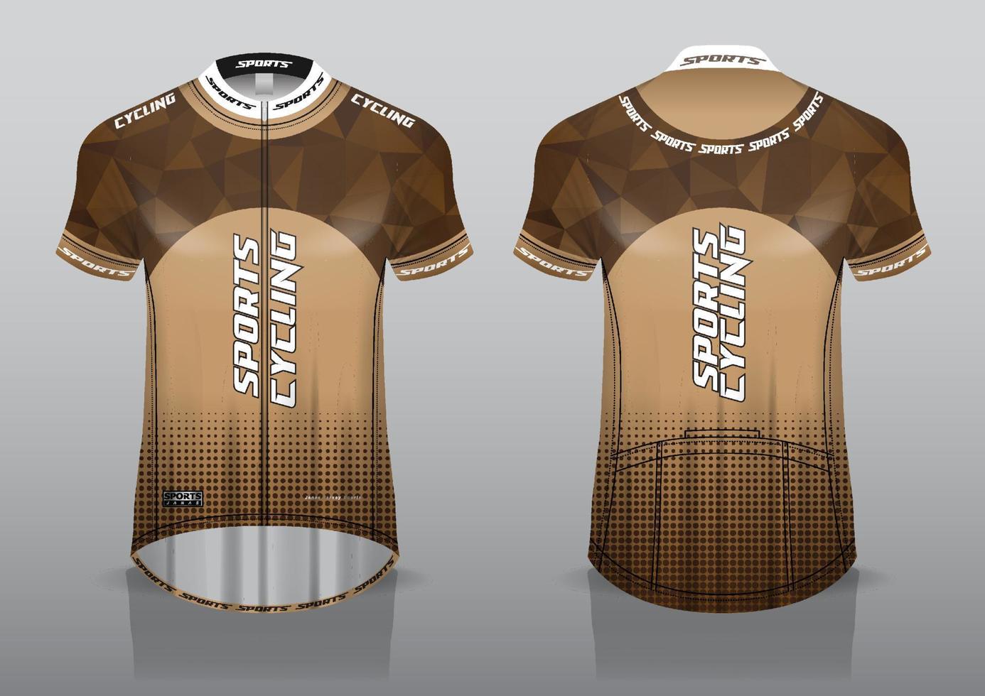 jersey cykling mall design framifrån och bakifrån av t-shirt uniform vektor