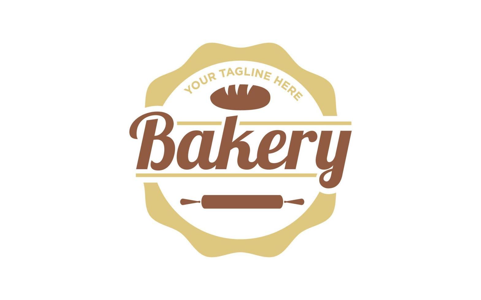 Vintage Label Bäckerei Bäckerei Logo Design Vektor