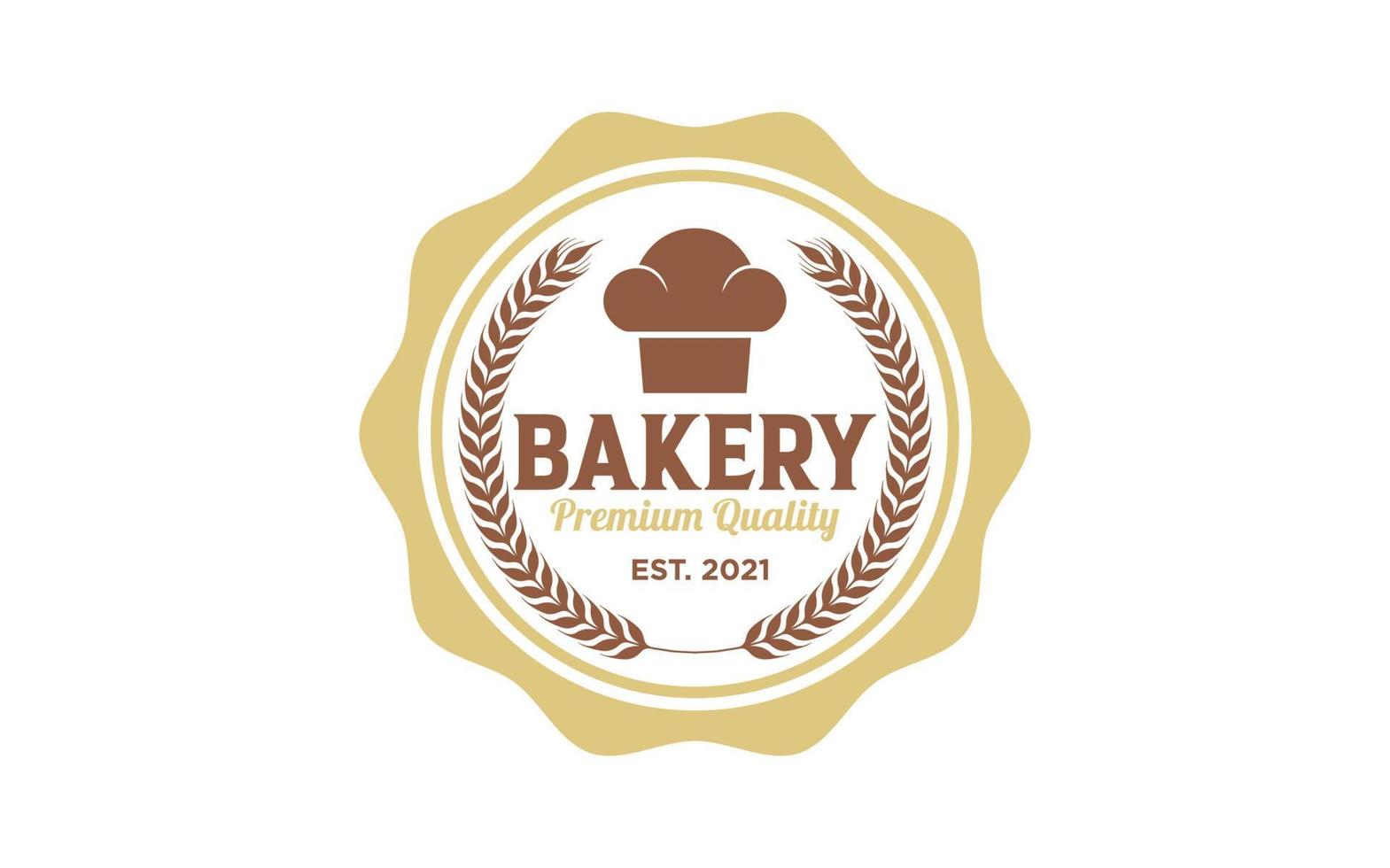 vintage etikett bageri baka butik logotyp design vektor