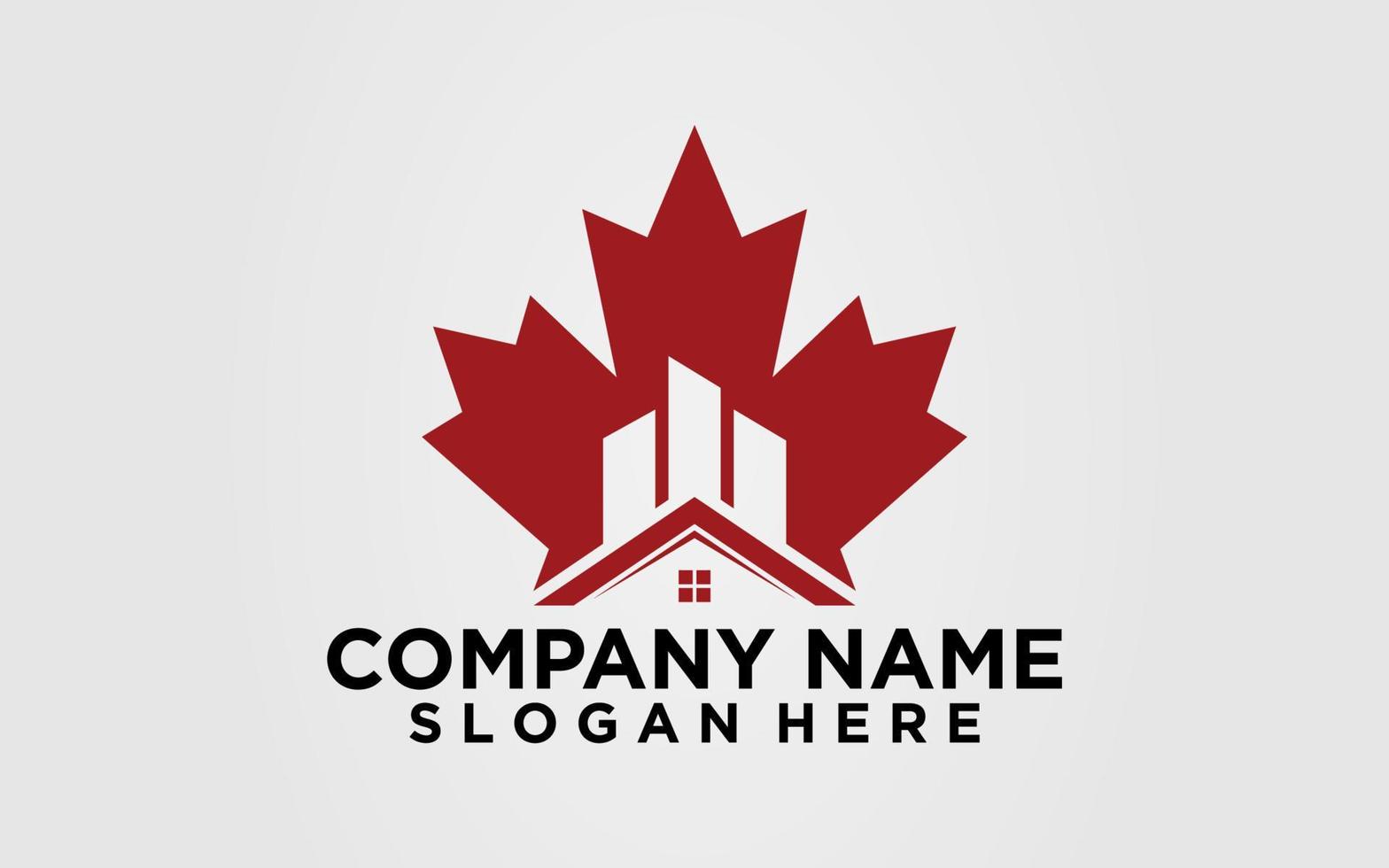 Ahorn Kanada Home Immobilien Logo Symbol Vorlage Vektor