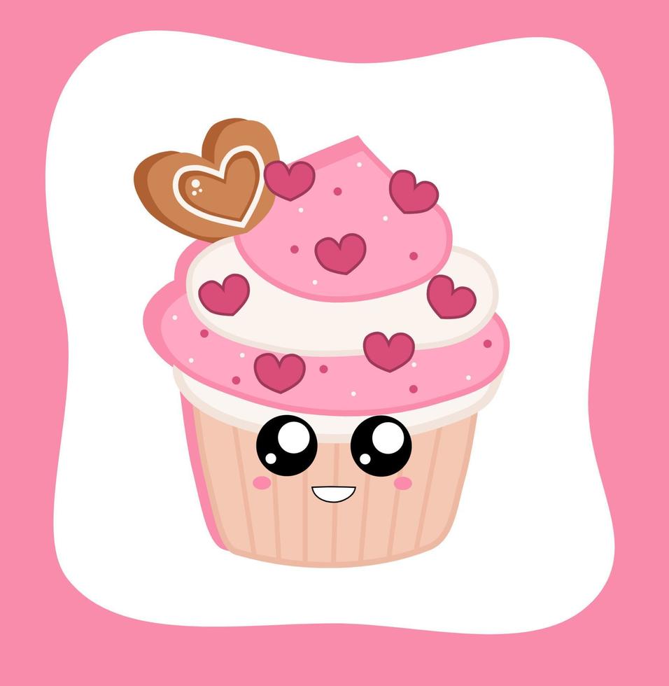 süßer Cupcake zum Valentinstag vektor