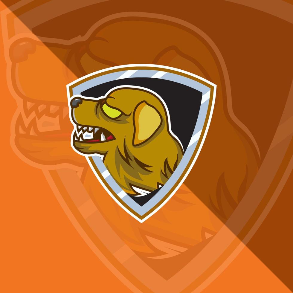 hundekopf esport maskottchen logo für esport, gaming und sport premium kostenloser vektor. vektor