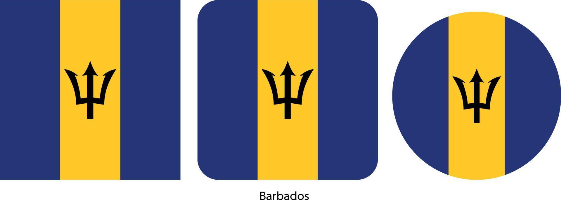 Barbados flagga, vektorillustration vektor