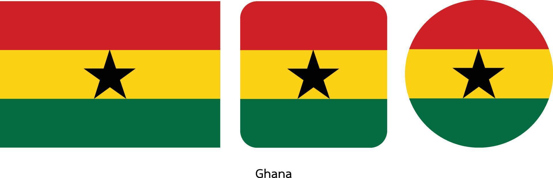 Ghana-Flagge, Vektorillustration vektor