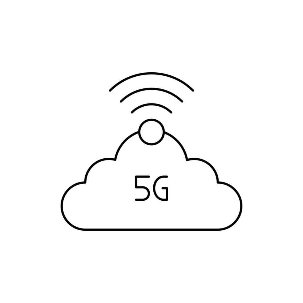 Symbol für 5g-Cloud-Technologie vektor