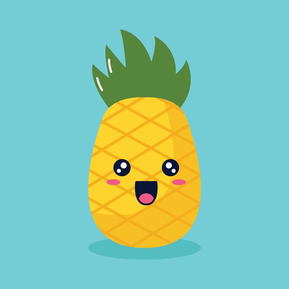 süße Ananas-Charakterillustration vektor