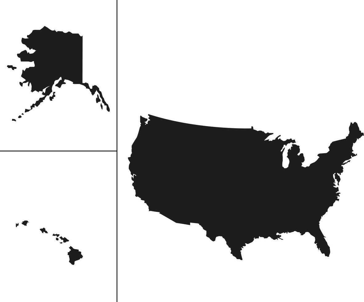 siluett isometrisk amerika usa karta vektor