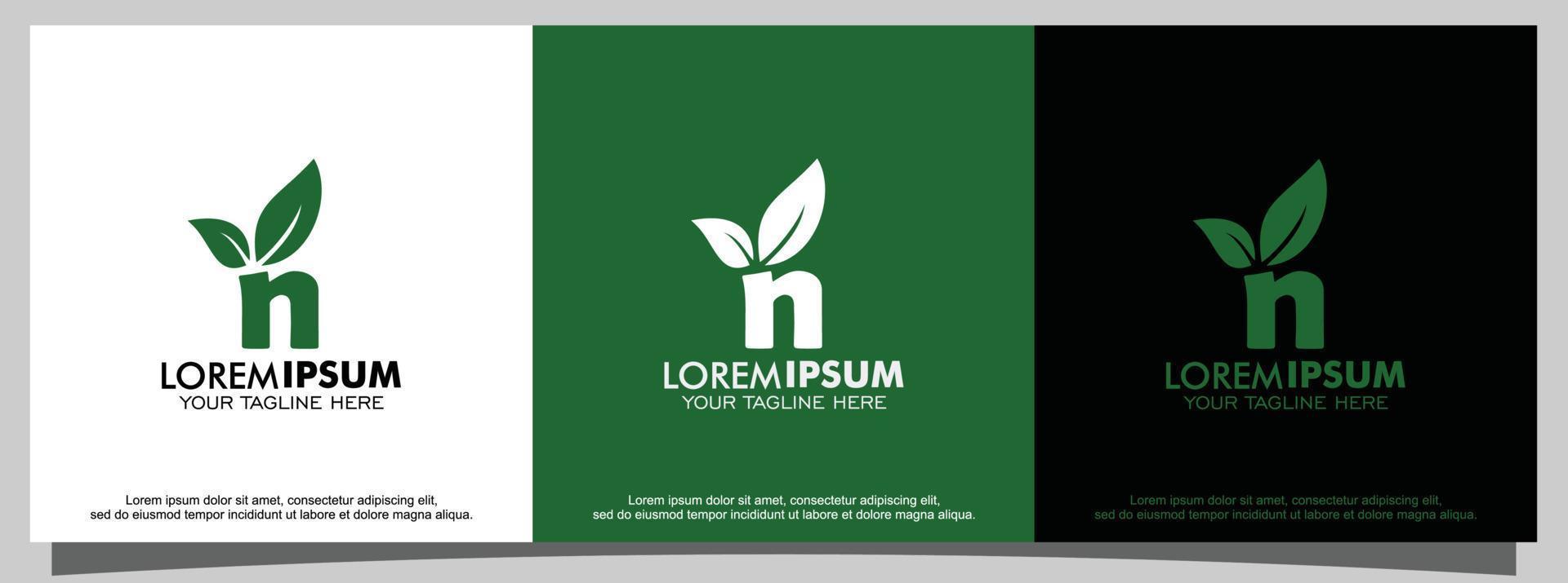 modern bokstav n logotyp formgivningsmall vektor