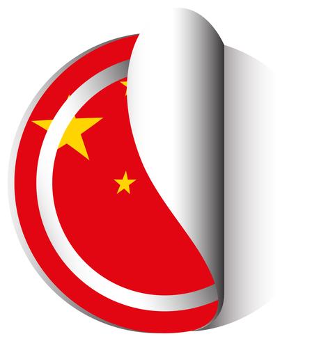 China-Flagge im Aufkleberdesign vektor