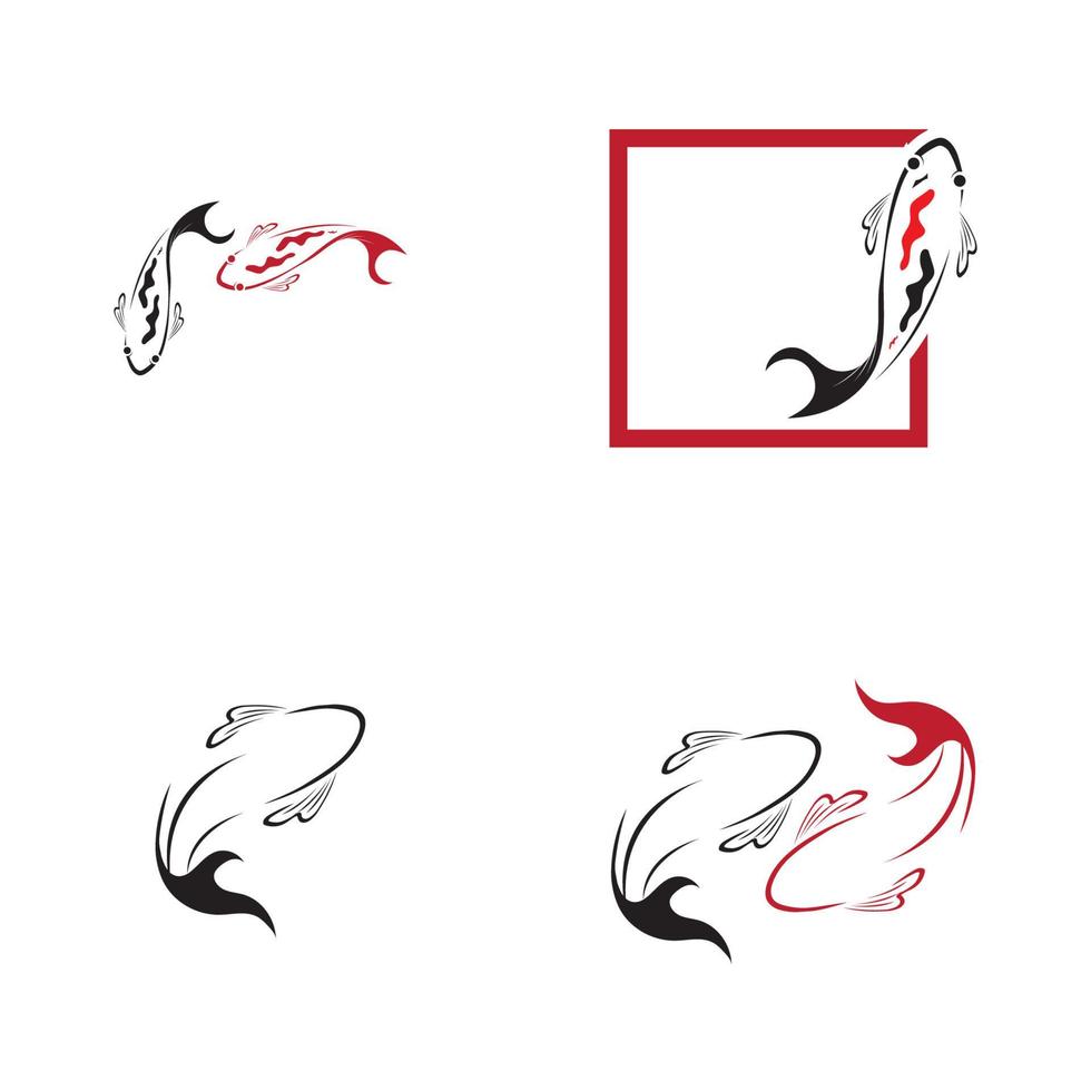 Logo-Design-Konzept von Koi-Fischen vektor