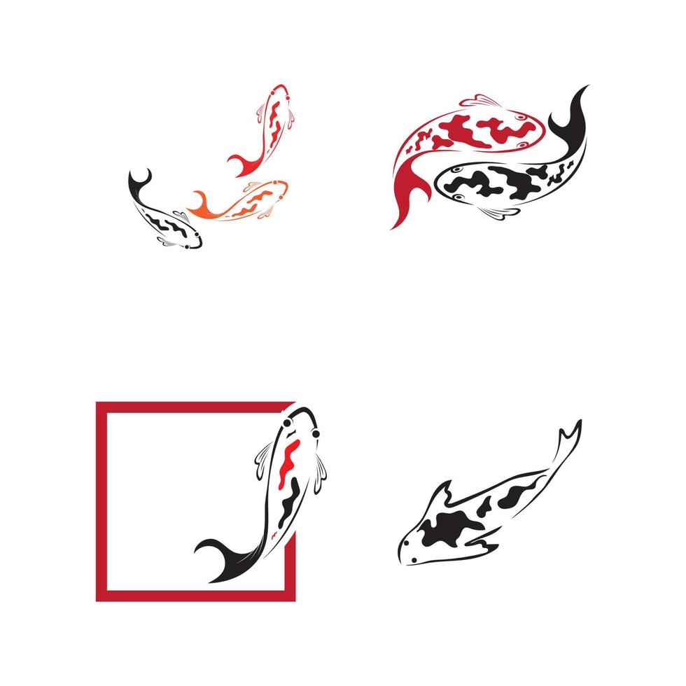 Logo-Design-Konzept von Koi-Fischen vektor