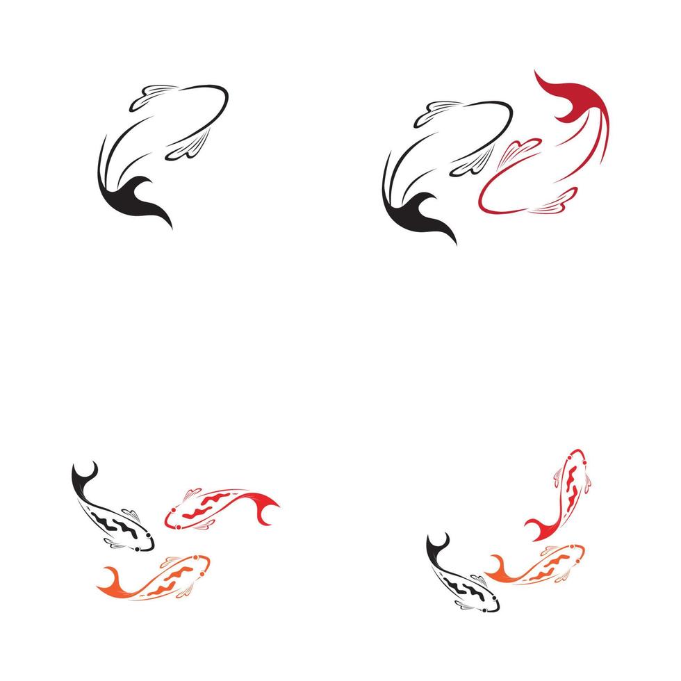 logotyp designkoncept av koi fisk vektor