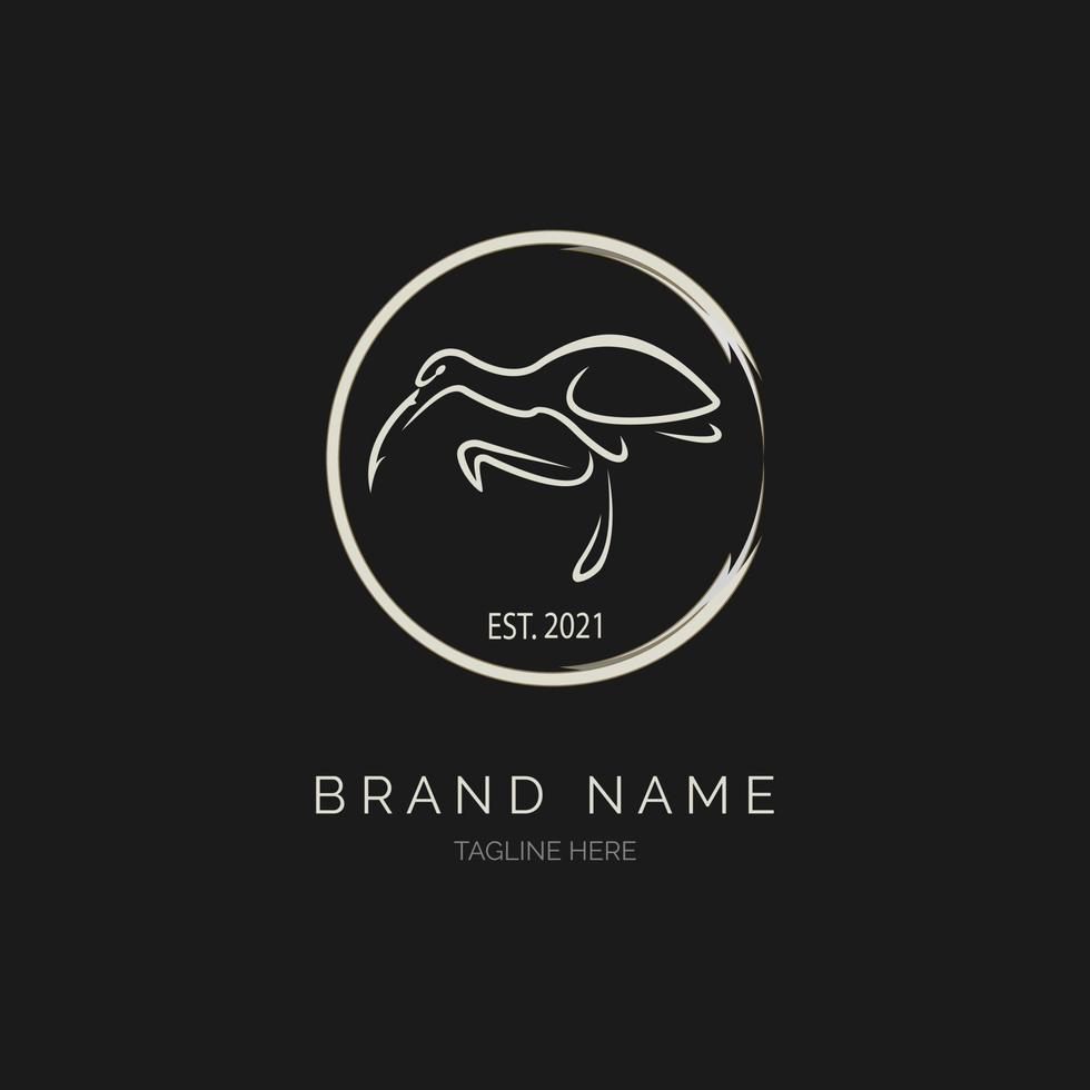stork logotyp linje stil mall design vektor för varumärke eller företag och andra